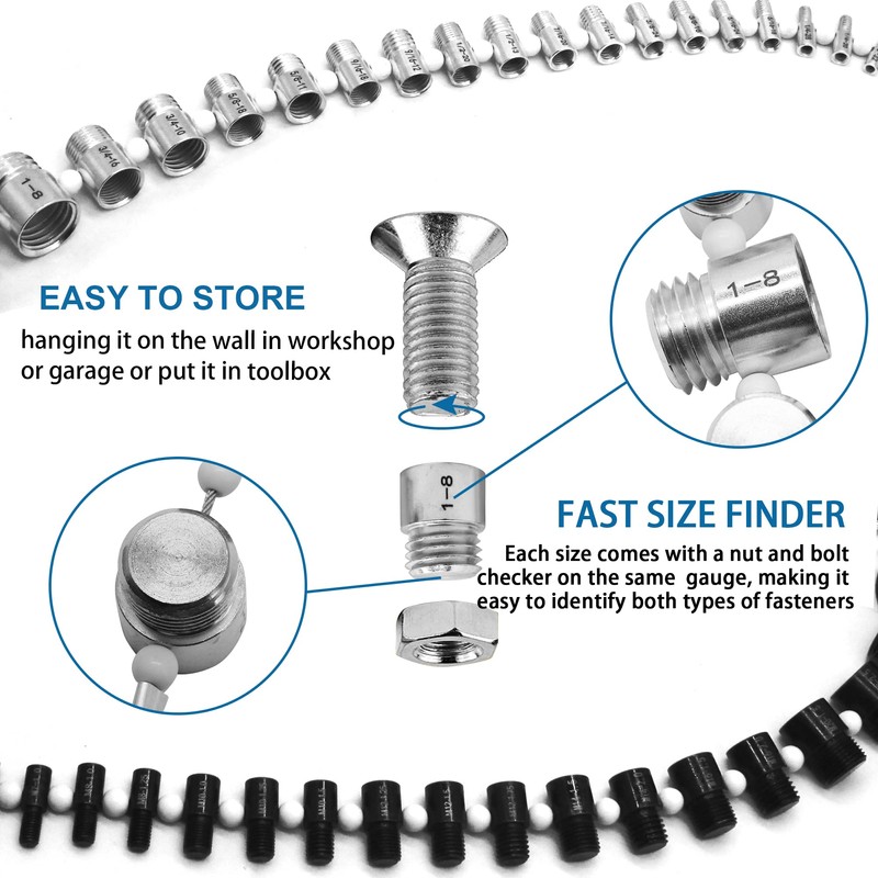 Xxzhiho 44Pcs Nut and Bolt Thread Checker,27 Standard & 23
