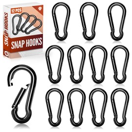 12 Pcs Spring Snap Hooks, 2 Inch Carabiner Clip, Heavy Duty Carabiners Snap Hooks Quick Link for Indoor and Outdoor Activity, Camping, Climbing, Fishing, Hiking