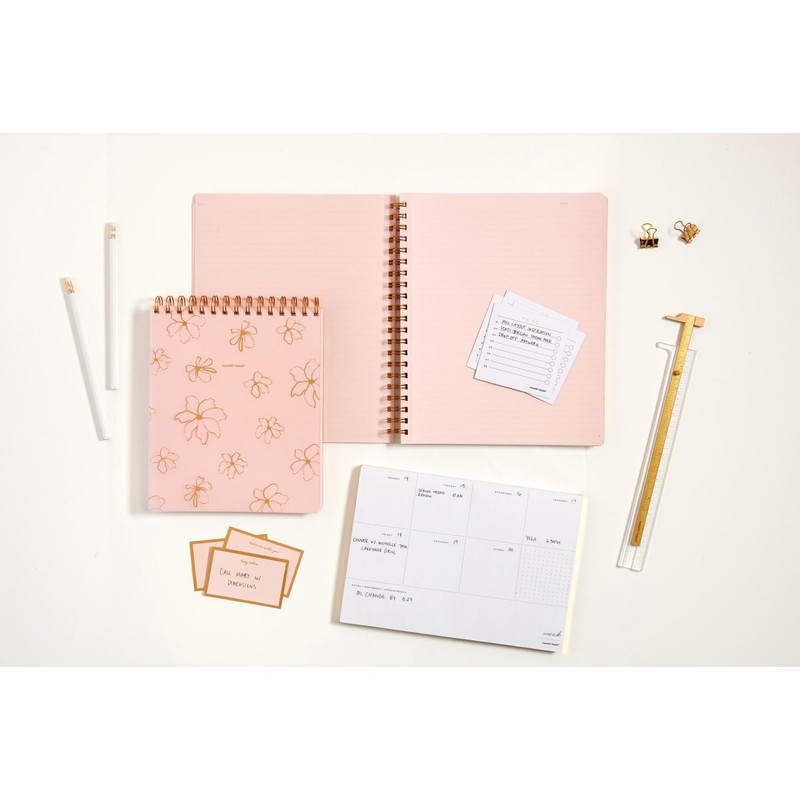 russell+hazel Weekly Notepad, White with Gilded Edges, 80 Sheets, 10”