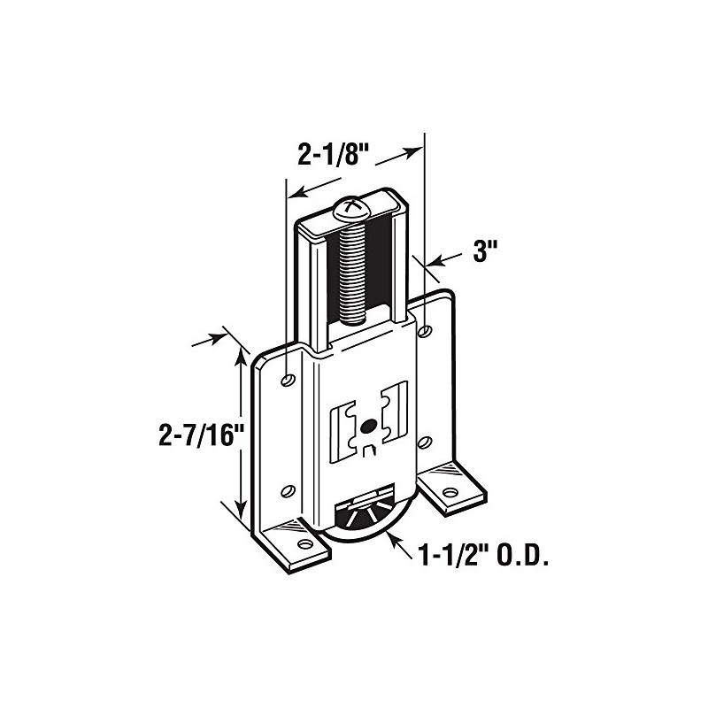 Prime-Line N 6817 Steel, Mirrored Wardrobe Door Roller Assembly, for