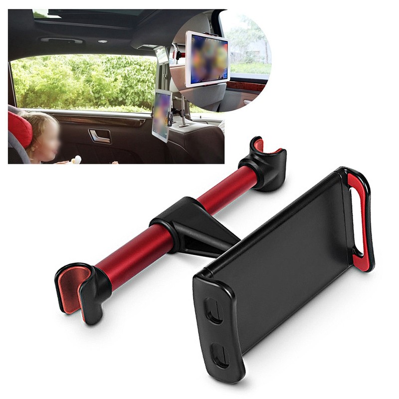 Car Headrest Mount 360° Rotating Tablet Phone Holder Backseat BracketRed