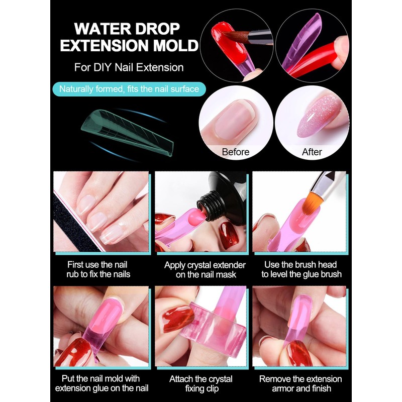 EBANKU 144PCS Poly Gel Nail Forms, Dual Forms for Polygel