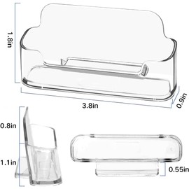 12 Pcs Business Card Holder for Desk, Acrylic Plastic Business Cards Holder, Clear Plastic Business Cards Display Holders Stand, Home & Office, Fits 30-50 Business Cards