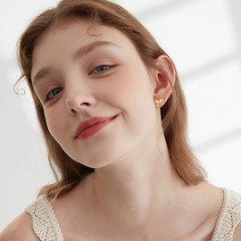 DAYLINLOVE Gold Bow Earrings 925 Sterling Silver Bow Stud Earrings Bow Ribbon Jewelry Gifts for Women Girls