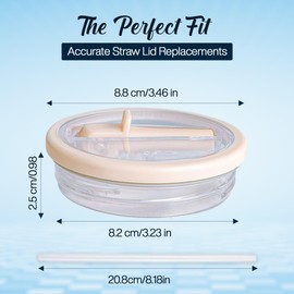 2 PCS 30oz Tumbler Lids with Flip Straw - Reusable, Spill-Proof, Leak-Proof Replacement Lid for stainless steel Tumblers"(white cream)