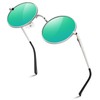 Retro Round Sunglasses Mens Womens Polarised,70s Retro Circle Hippie Glasses
