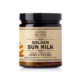 Anima Mundi Apothecary Golden Sun Milk - Relaxing Plant-Based Powder with Organic Spices Turmeric, Ashwagandha, Reishi & Vanilla - Unsweetened Drink Powder - Promote Sense of Calm (5oz / 142g)