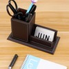 Philo Fun Leather Business Card Holder and Pen Organizer –