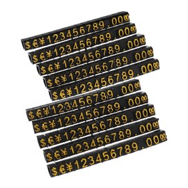 Operitacx 10 Sets Digital Label Stand Block Letters Retail Counters Display Stand Cube Display Blocks Adjustable Jewellery Tags for Pricing