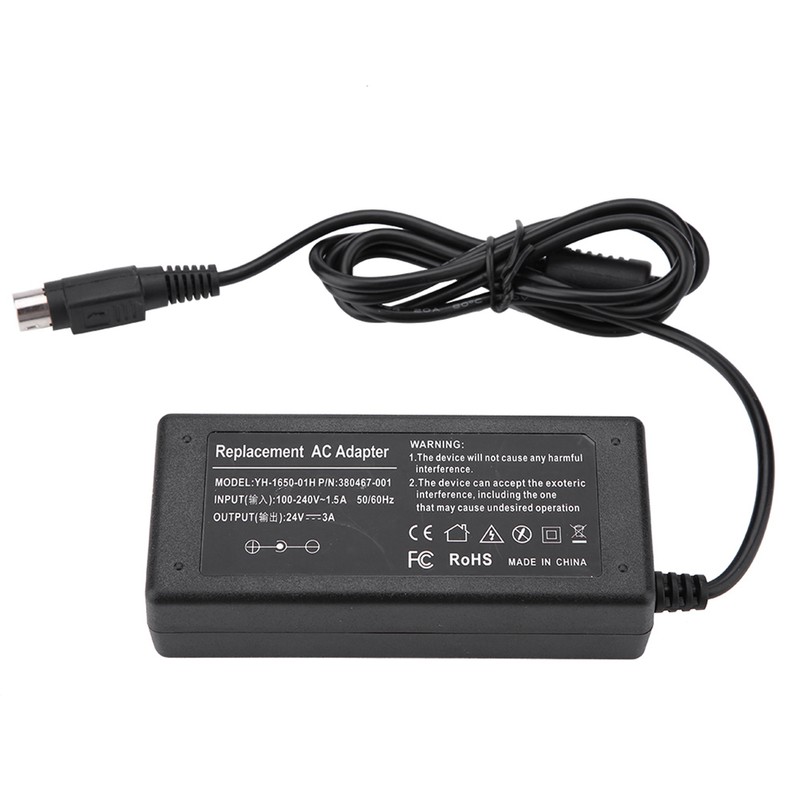 72W 24V3A 3pin Bill Counter AC DC Adapter Over Heat