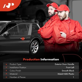 A-Premium Front Driver Side Exterior Door Handle with Keyhole Compatible with Hyundai Elantra 2001-2006, Smooth Black