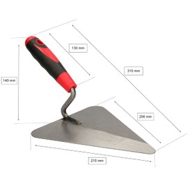 KOTARBAU® Maurer Stainless Steel Triangular Trowel Welded 200 mm Polished Soft