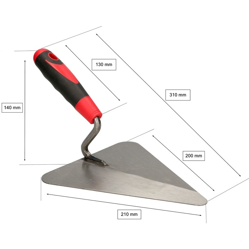 KOTARBAU® Maurer Stainless Steel Triangular Trowel Welded 200 mm Polished