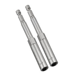TOP-VIGOR 2Pcs 7mm Nut Setter Driver Drill Bit Set, 1/4 inch Hex Shank Quick Change, 100mm Length Metric Nut Driver Set for Woodworking, Auto Repairing, Machine Maintenance, Furnitures