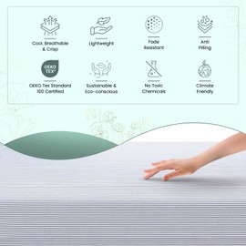 Feather & Stitch Softest 100% Cotton Sheets, 300 Thread Count Percale Weave Bedding, 16" Deep Pocket, Cooling Sheets, Breathable Bed Set, Hotel Premium Quality (Full, Sheet Sets, Grey Stripe)