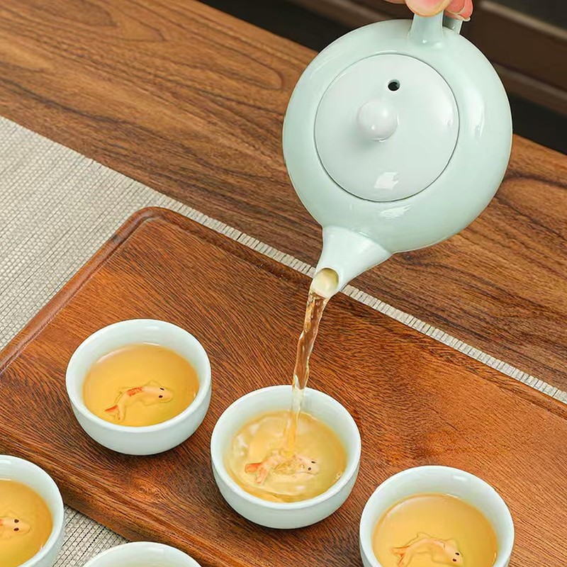 Scizorito Kung Fu Tea Set, Exquisite Gifts Box Set, Koi