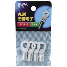 ELPA Round Terminals (R14-8) Round Crimp Terminals 1.3 inches (32.8 mm) φ0.14 - 0.18 inches (3.65 - 4.62 mm) Stranded Wire 0.4 - 6.7 inches (10.52 - 16.78 mm) 4 Pieces R14-8 PS-148