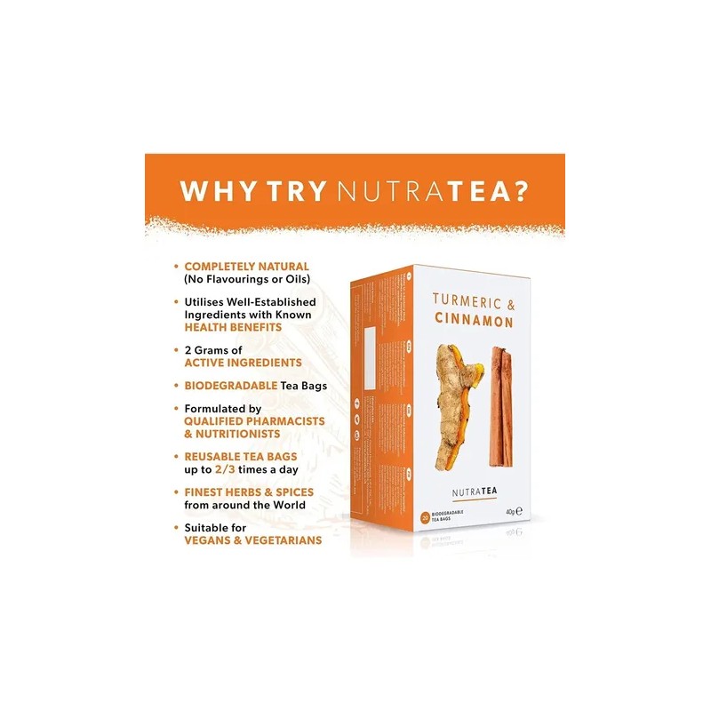 Nutra Tea - Té De Cúrcuma Y Canela - 40