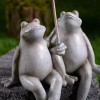 Hi-Line Gift Ltd. Couple Frogs Edge Sitting Statue Under Umbrella