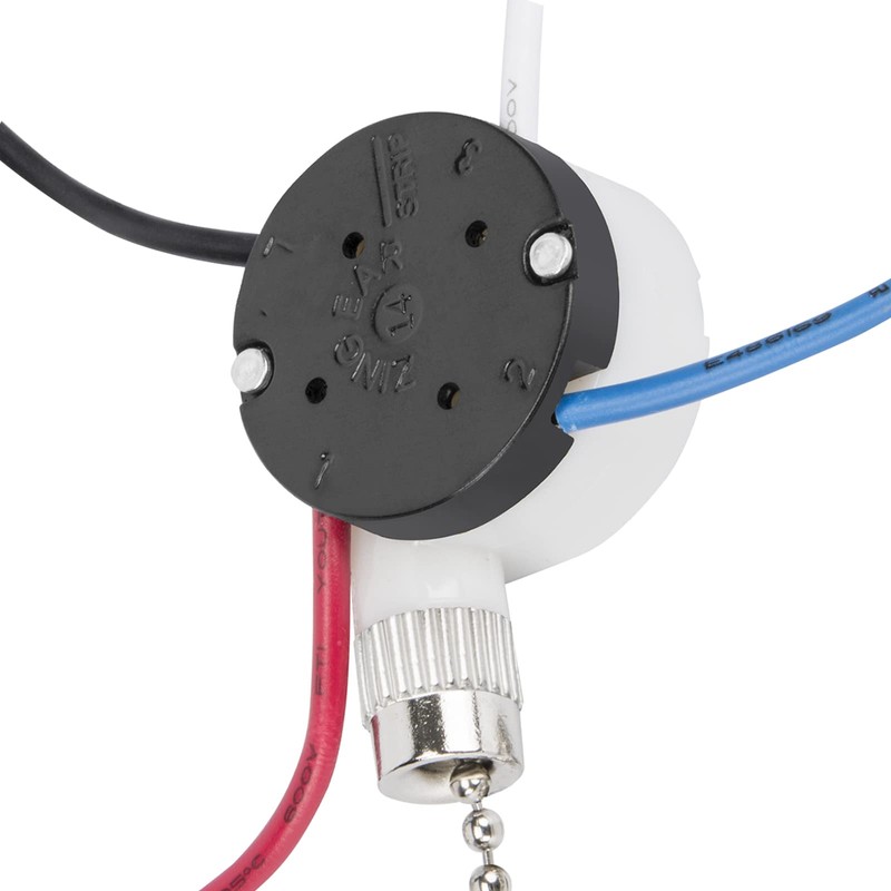 with 4 Pre-Installed Wires Ceiling Fan Switch, 3 Speed Fan
