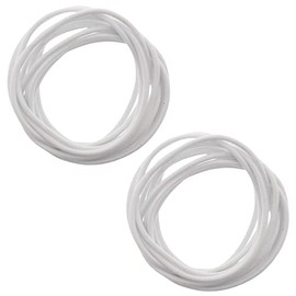 Topkids Accessories 24pc Gummy Bracelets Rubber Bangles Kids Party Bag Favour Fillers Jelly Jewellery Wrist Bands 80s Neon 90s Fancy Dress Fashion Wristbands (White)