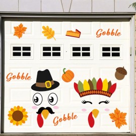 H1vojoxo Fall Thanksgiving Garage Door Magnets - 22PCS Turkey Pumpkin Maple Leaf Garage Decoration Magnet Stickers Fall Garage Door Decoration Thanksgiving Magnet Decal Stickers for Car Refrigerator
