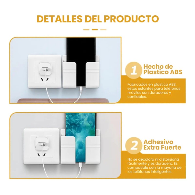 3 Piezas Soporte De Pared Para Celular Controles Remotos F