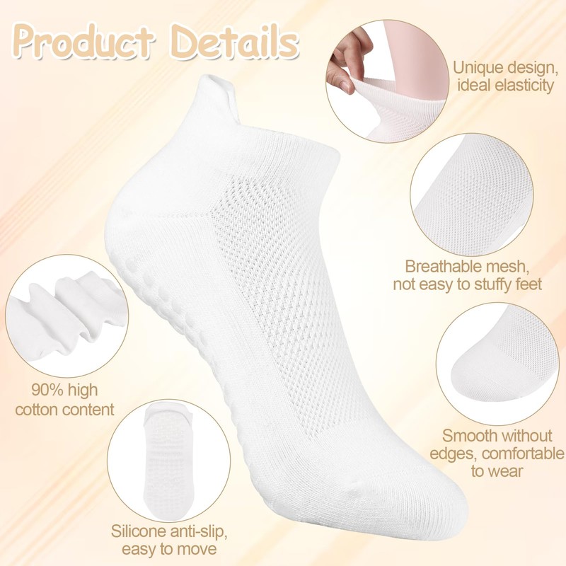 Radsocken 4 Pairs Non Slip Grip Yoga Socks, Women Pilates