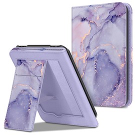 Fintie Case for Tolino Vision 4 HD/Vision 3 HD/Vision 2 / Vision 1 / Shine 2 HD eReader, Kickstand Protective Case with Card Slot, Hand Strap and Auto Sleep/Wake Function, Purple Marble