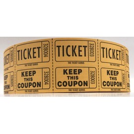 The Ticket Gurus-Raffle Tickets - (4 Rolls of 2000 Double Tickets) 8,000 Total 50/50 Raffle Tickets-(4) Orange Rolls