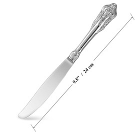 KEAWELL Gorgeous Dinner Knife, Set of 4, 18/10 Stainless Steel, Mirror Polished, Luxury Dinner Knife Set. (Silver)