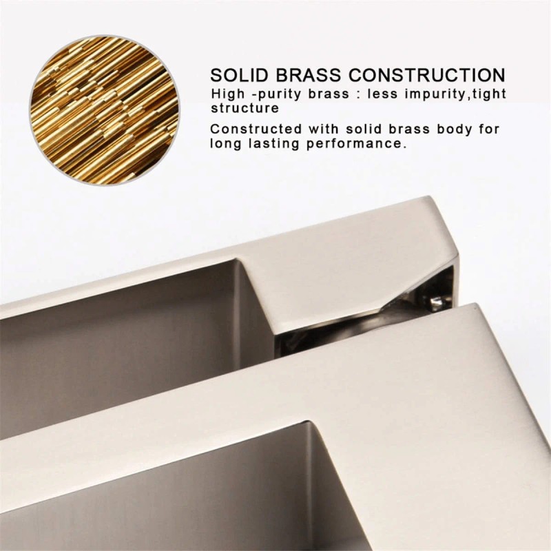 Solid Brass Single Handle Bathroom Faucet Modern Square Design Heavy