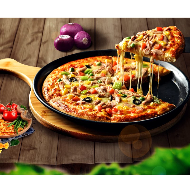 ODDIER 13inch Nonstick Pizza Pan，Carbon Steel Baking Oven Pizza Tray