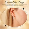 QICSETLAR Constellation-Inspired Freshwater Pearl Earrings - Star-Orbiting Design 24k gold-plated
