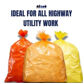 Plasticplace 55-60 Gallon Trash Bags, Orange, 1.2 Mil, 50 Count