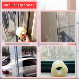 Birllaid Transparent Window Weather Sealing Tape, 2-Inch x 23 Yards, Window AC Insulation Sealing Film Tape, No Residue, Clear