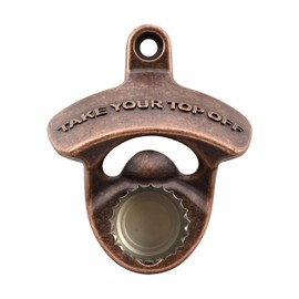 HAIICEN Vintage Wall Mounted Magnetic Bottle Opener Take Your Top Off, Stainless Metal Funny Mountable Beer Soda Cap Opener with Magnets