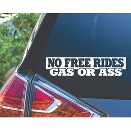No Free Rides Gas or Ass Sticker for Car Vinyl Decal Window Truck Car Bumper Sticker Motorcycle Decal (Blue)