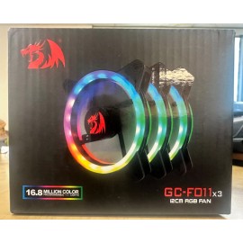 Redragon 3pk pc case fans 120mm RGB Lights Cooling Fan