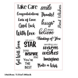 MESYGK Take Care Smile Thanks with Love Good Luck Imagine Small Blessings Clear Stamps Transparent Silicone Stamp Album Cards Rubber Stamp for Card Making Decoration and DIY Scrapbooking