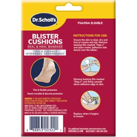 Dr. Scholl's Blister Cushions, Seal & Heal Bandage, 8 Cushions