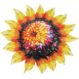 Ipetboom Iron Sunflower Wall Hanging Decor Flower Wall Art for Home Unique Orange Metal Ornament for Indoor Outdoor Spaces Aesthetic Bedroom Decoration