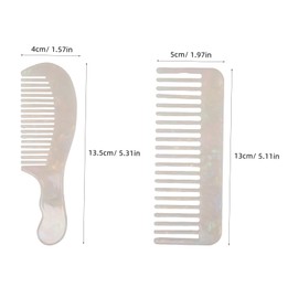 DECHOUS 2pcs Portable Static Acetate Hair Comb Wide Tooth Styling Tool for Women Lightweight Travel Pocket Comb for Detangling Curly Straight Wet Dry Hair Scalp Friendly Design