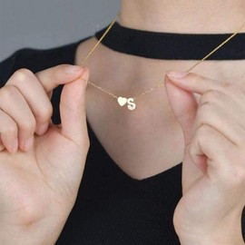 Gold Necklace Women Initial Necklace for Women Dainty Gold Letter Necklace Tiny Box Chain Personal Alphabet Letter Pendant Necklace Gifts Gold Jewelry Outfits Trendy Stuff