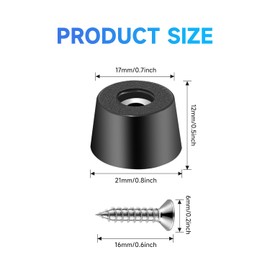 Tmyjfjingxi 40Pack Rubber Feet for Cutting Board Non-Slip with 304 Stainless Screws Rubber Bumpers for Furniture, Electronics