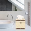 TOLIDA PU+ Wood Square Tissue Box Cover - Retro Household