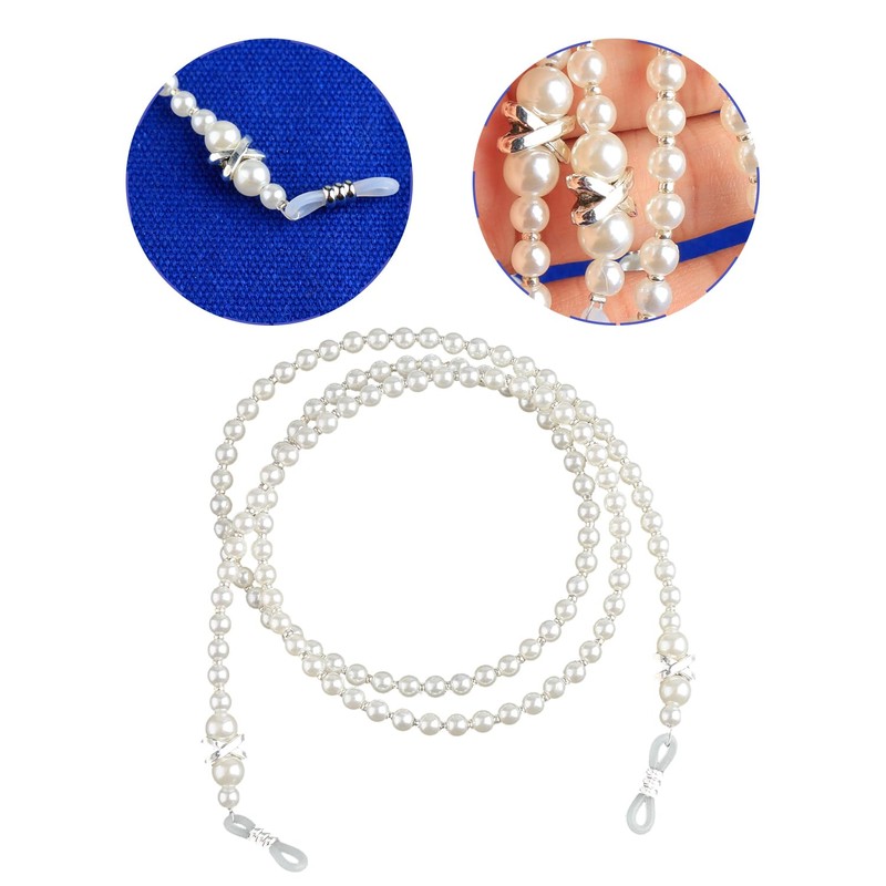 GroveEss Pearl Eyeglass Chain,Beaded Sunglasses Chain Wome,Charming Fashion Around Neck