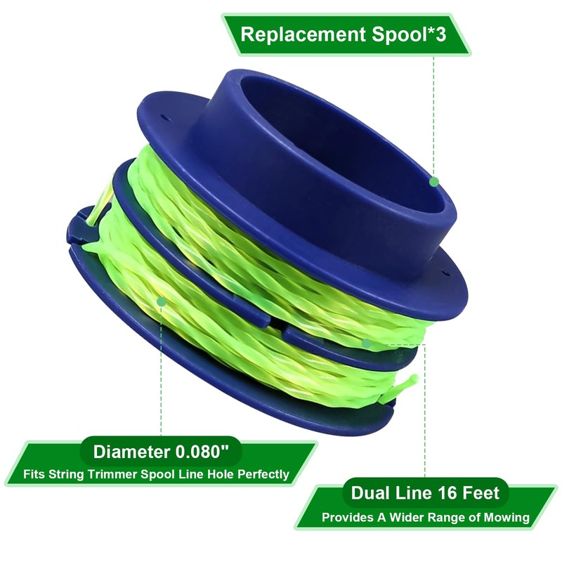 VinneMOO KLS124-03 Dual-line Spool Compatible with Kobalt 24-Volt KST 2024A-03