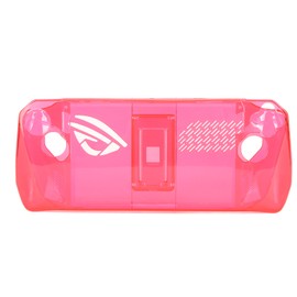 Game Console Clear Case Shockproof Prevent Slip TPU Protective Cover with Bracket for ASUS ROG Ally Handheld 2023 Transparent Red