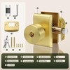 Moquin Brushed Gold Door Knob with Lock, Gold Zinc-Alloy Heavy